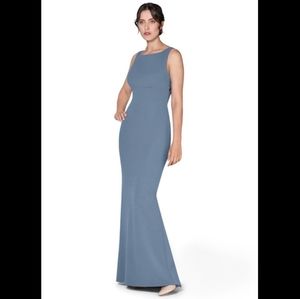 Azazie Kamille Dress in Dusty Blue
